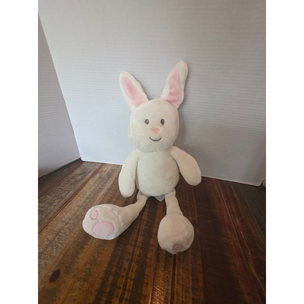 Little‎ Miracles White Bunny Rabbit Plush Pink Ears Stuffed Animal Nemcor 630130